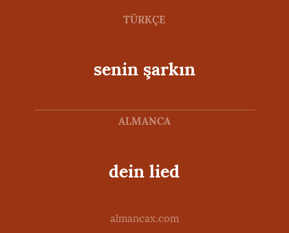 senin şarkın - dein lied