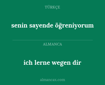 ich lerne wegen dir - senin sayende öğreniyorum