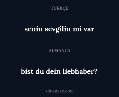 senin sevgilin mi var - bist du dein liebhaber?