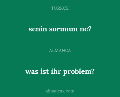 was ist ihr problem? - senin sorunun ne?