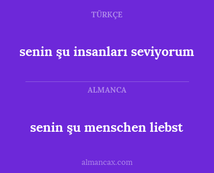 senin şu insanları seviyorum - senin şu menschen liebst