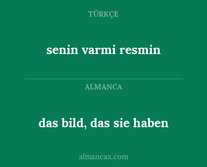 senin varmi resmin - das bild, das sie haben