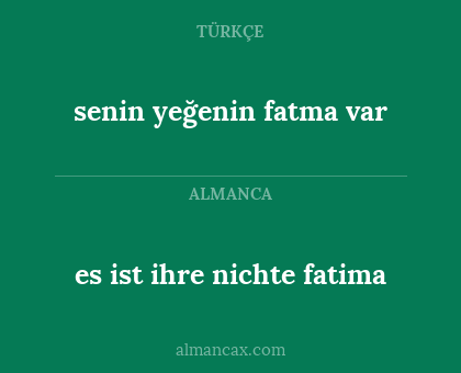 es ist ihre nichte fatima - senin yeğenin fatma var