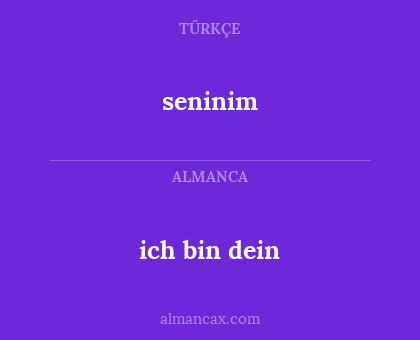 ich bin dein - seninim