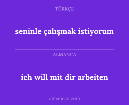 seninle çalışmak istiyorum - ich will mit dir arbeiten