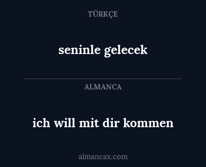 seninle gelecek - ich will mit dir kommen