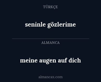 meine augen auf dich - seninle gözlerime