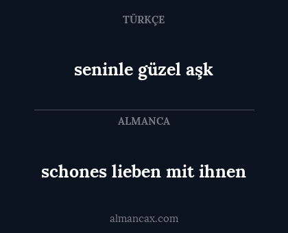 seninle güzel aşk - schones lieben mit ihnen