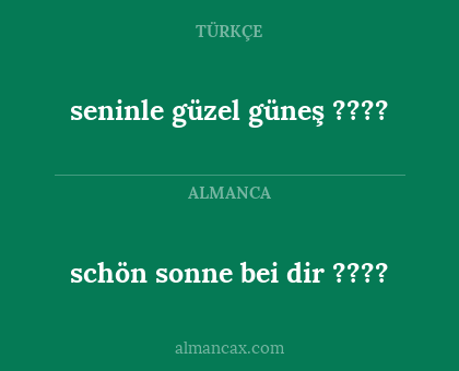 schön sonne bei dir ???? - seninle güzel güneş ????