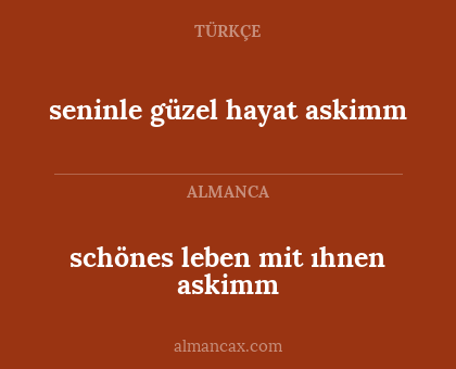 seninle güzel hayat askimm - schönes leben mit ıhnen askimm
