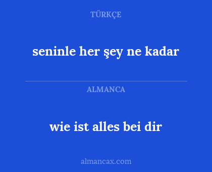 wie ist alles bei dir - seninle her şey ne kadar
