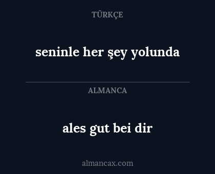 seninle her şey yolunda - ales gut bei dir