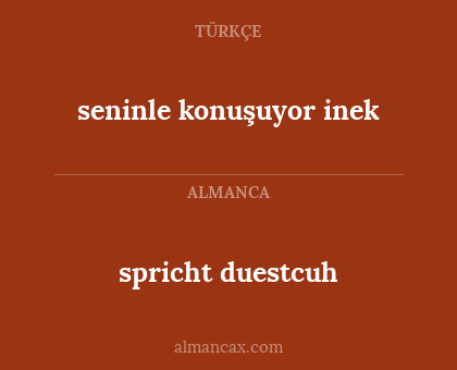 seninle konuşuyor inek - spricht duestcuh