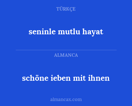 schöne ieben mit ihnen - seninle mutlu hayat