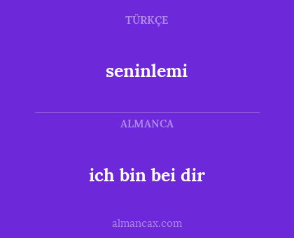 ich bin bei dir - seninlemi