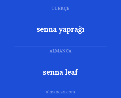 senna leaf - senna yaprağı