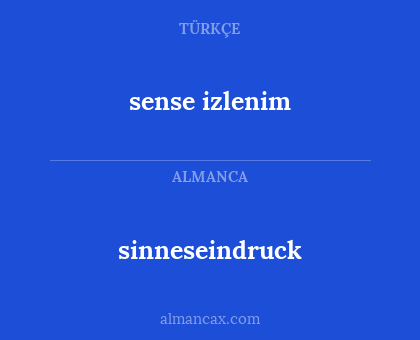 sense izlenim - sinneseindruck
