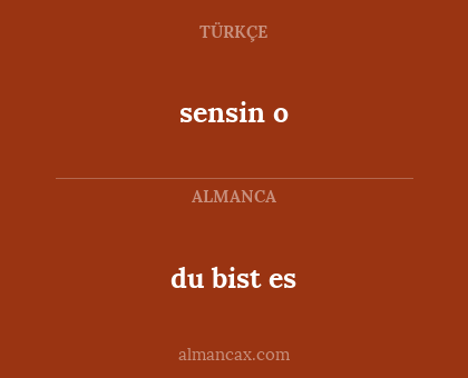 du bist es - sensin o