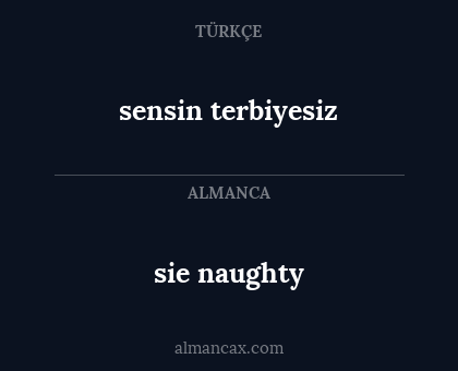 sie naughty - sensin terbiyesiz