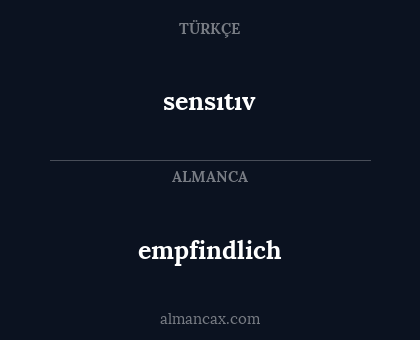 empfindlich - sensıtıv