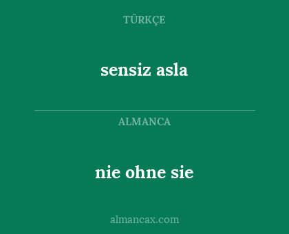 sensiz asla - nie ohne sie