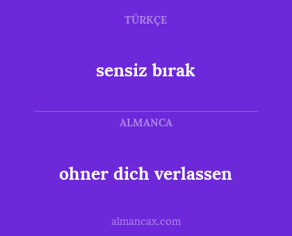 ohner dich verlassen - sensiz bırak