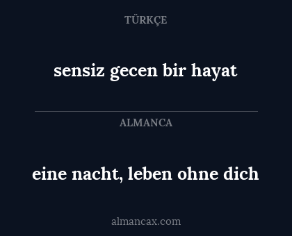 eine nacht, leben ohne dich - sensiz gecen bir hayat