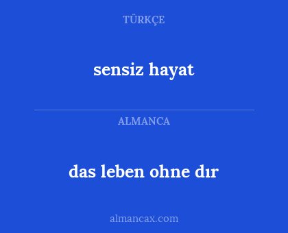 das leben ohne dır - sensiz hayat