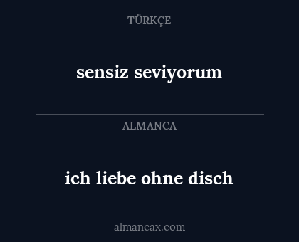sensiz seviyorum - ich liebe ohne disch