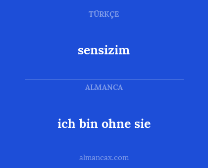 ich bin ohne sie - sensizim