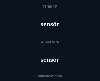 sensor - sensör