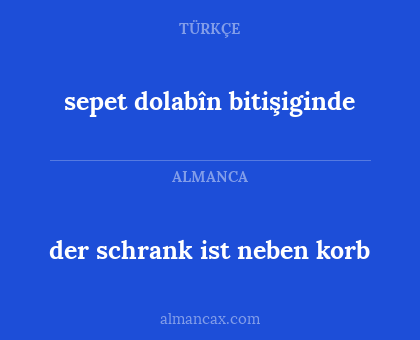 der schrank ist neben korb - sepet dolabîn bitişiginde