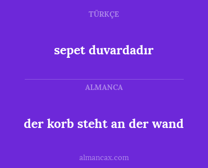 sepet duvardadır - der korb steht an der wand