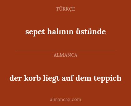 sepet halının üstünde - der korb liegt auf dem teppich