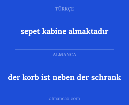 sepet kabine almaktadır - der korb ist neben der schrank