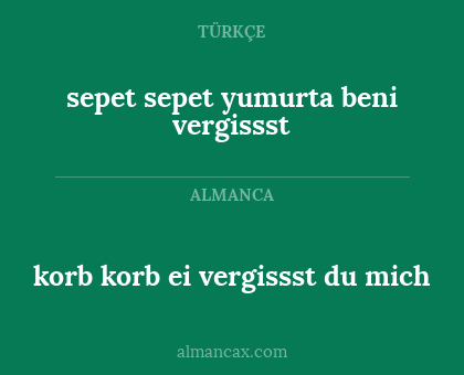 korb korb ei vergissst du mich - sepet sepet yumurta beni vergissst
