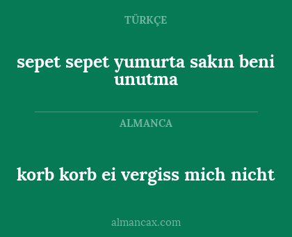 korb korb ei vergiss mich nicht - sepet sepet yumurta sakın beni unutma
