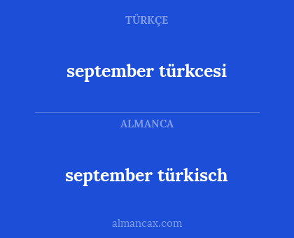 september  türkcesi - september türkisch