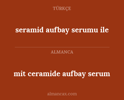 mit ceramide aufbay serum - seramid aufbay serumu ile