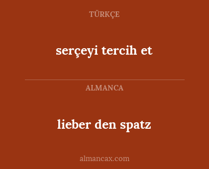 lieber den spatz - serçeyi tercih et