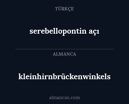 kleinhirnbrückenwinkels - serebellopontin açı