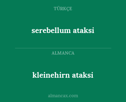 kleinehirn ataksi - serebellum ataksi