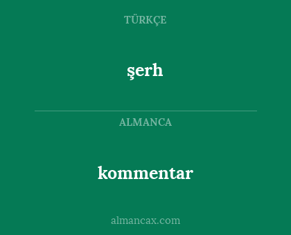 kommentar - şerh