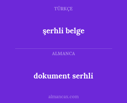 dokument serhli - şerhli belge