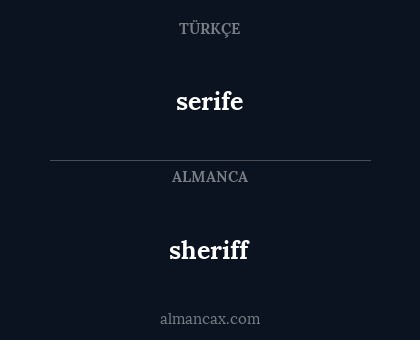 serife - sheriff
