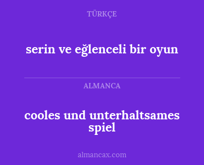 cooles und unterhaltsames spiel - serin ve eğlenceli bir oyun