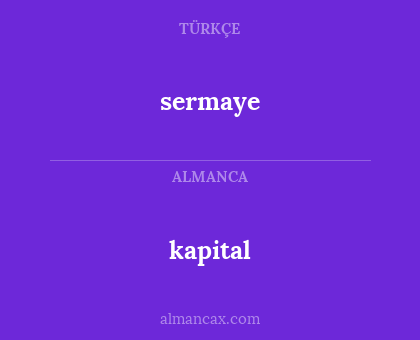 kapital - sermaye