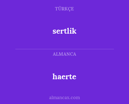 sertlik - haerte