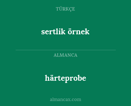 sertlik örnek - härteprobe
