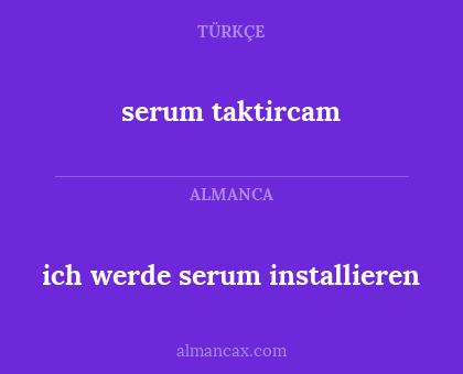 ich werde serum installieren - serum taktircam